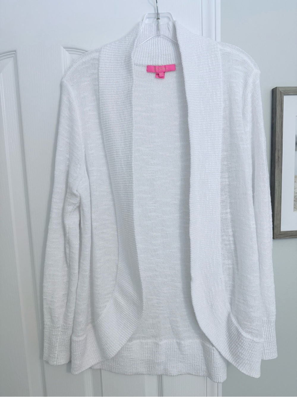 Lilly Pulitzer White Open Front Amalie Cardigan Wrap Sweater - size XL